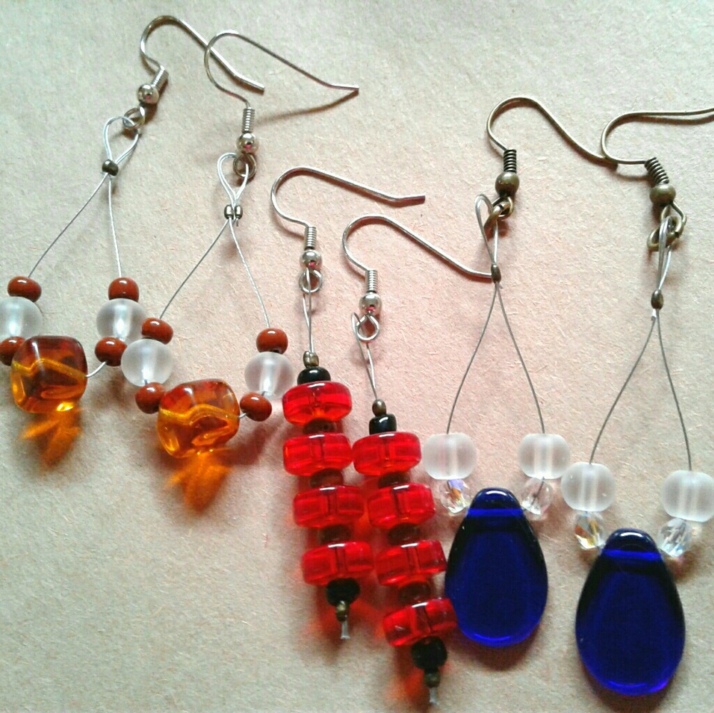 💖3 Pair Set 💖of Ladies Dangle Earrings - Picture 1 of 7